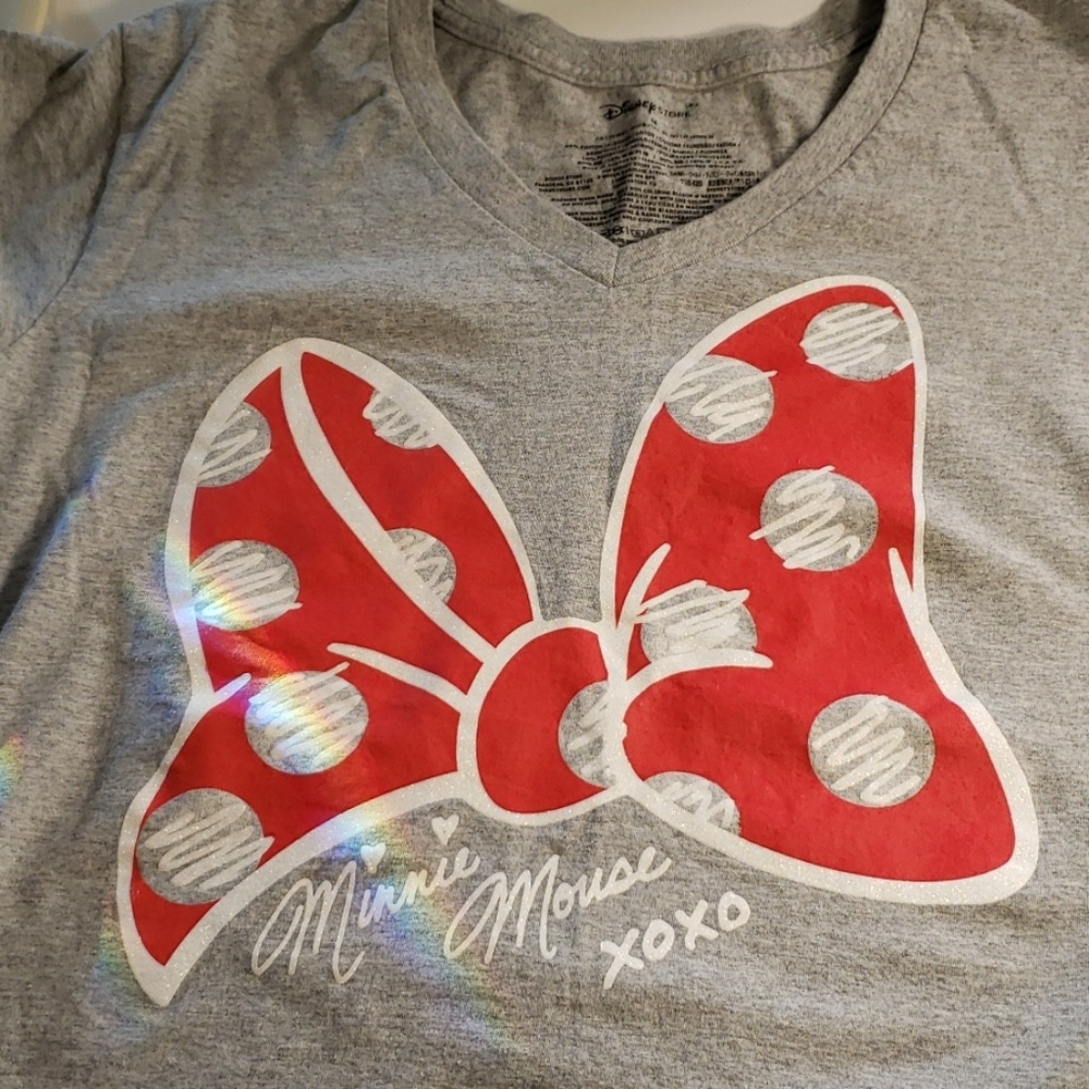 Disney store Mini mouse Gray V neck T-shirt a54 - Picture 4 of 5